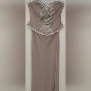 Champagne Strapless Prom Dress